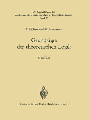 cover image of Grundzüge der theoretischen Logik